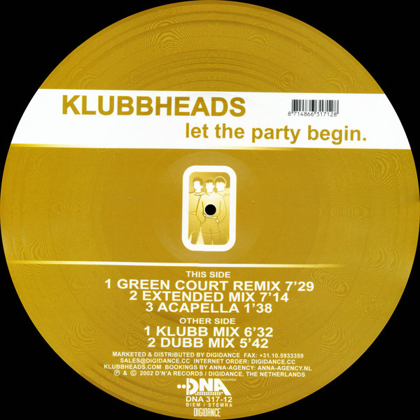 (CUB0960) Klubbheads ‎– Let The Party Begin