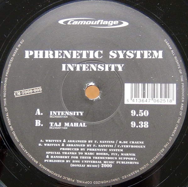 (CUB1156) Phrenetic System ‎– Intensity