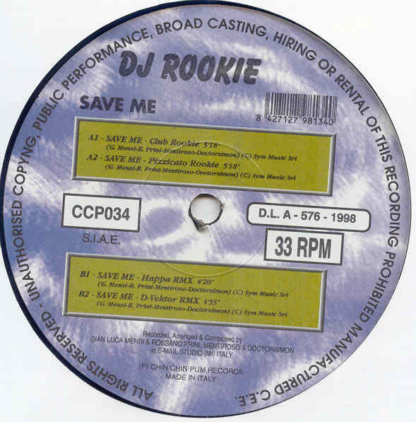 (R282) DJ Rookie – Save Me (VG/Generic)