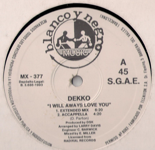 (28849) Dekko ‎– I Will Always Love You