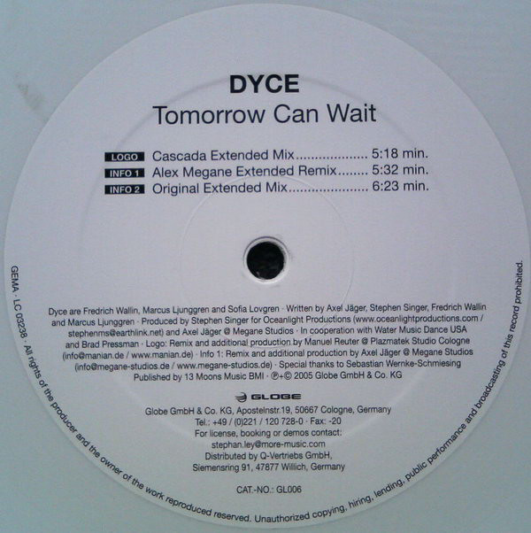 (15702) Dyce ‎– Tomorrow Can Wait