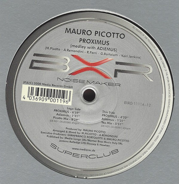 (LM110) Mauro Picotto ‎– Proximus (Medley With Adiemus)