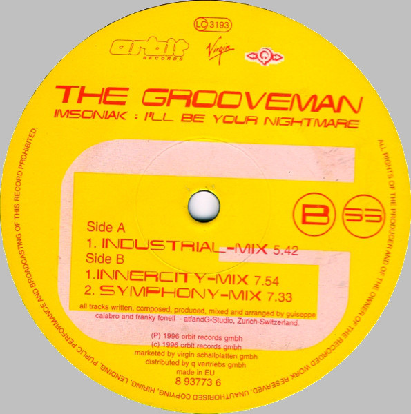 (CM1769) The Grooveman ‎– Insomniak: I'll Be Your Nightmare
