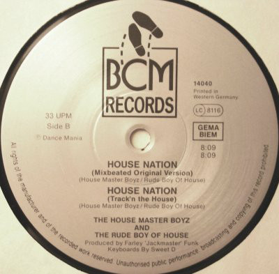 (28377) The House Master Boyz And 'The Rude Boy Of House Farley Jackmaster' Funk ‎– House Nation