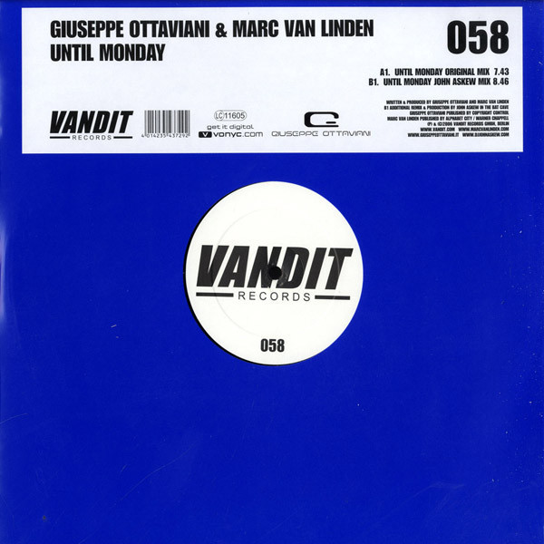 (30714) Giuseppe Ottaviani & Marc van Linden ‎– Until Monday