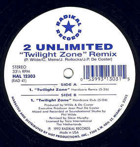 (CUB2232) 2 Unlimited ‎– Twilight Zone Remix (Limited Edition Hardcore Remix) (CLICS DE AUDIO)
