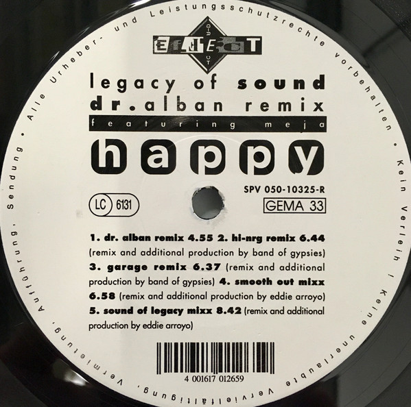 (CMD1029) Legacy Of Sound Featuring Meja – Happy (Remixes)