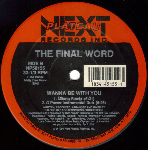 (CUB2221) The Final Word ‎– Wanna Be With You