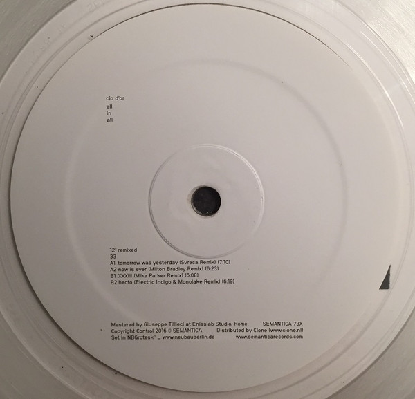 (CO693) Cio D'or – All In All (12" Remixed)