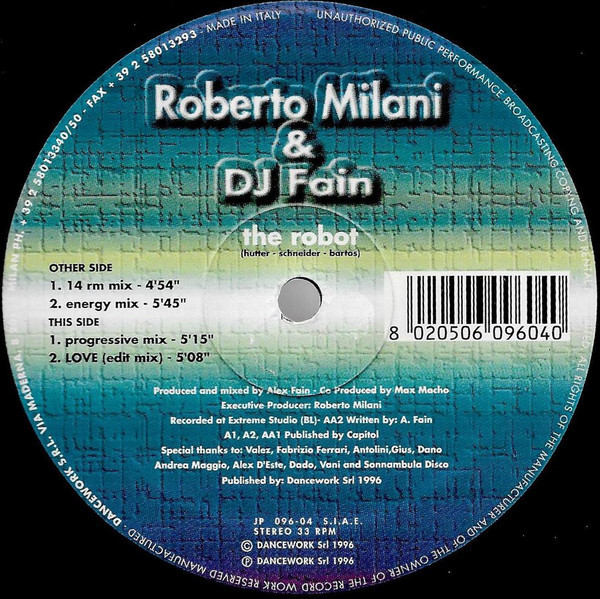 (CM1605) Roberto Milani & DJ Fain ‎– The Robot