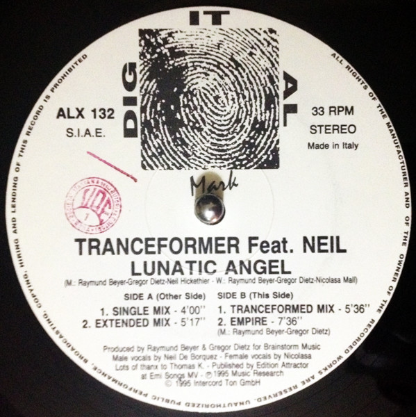 (CUB0297) Tranceformer ‎– Lunatic Angel
