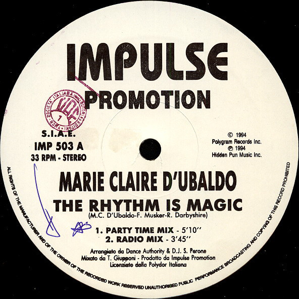 (25887) Marie Claire D'Ubaldo ‎– The Rhythm Is Magic