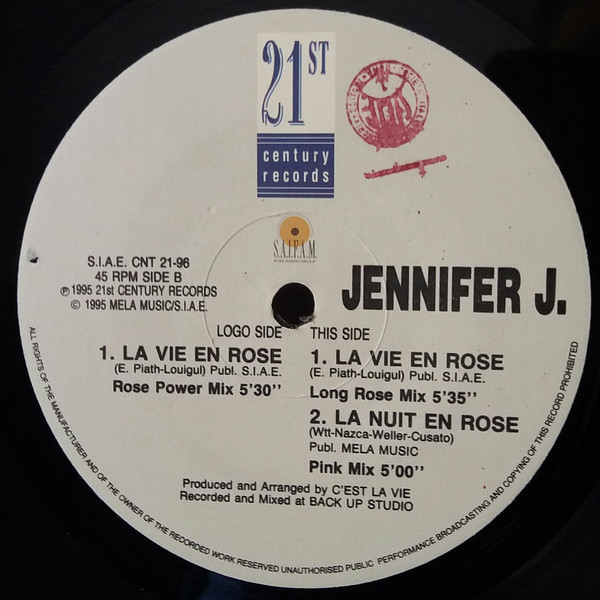 (RIV331) Jennifer J. ‎– La Vie En Rose