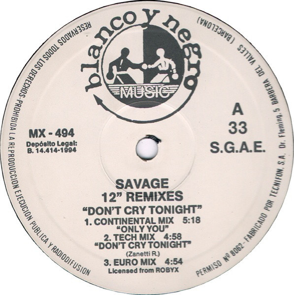 (A0816) Savage ‎– 12" Remixes