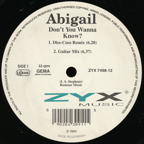 (CUB2615) Abigail ‎– Don't You Wanna Know?