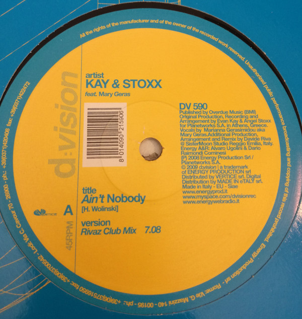 (0152) Kay & Stoxx feat. Mary Geras ‎– Ain't Nobody